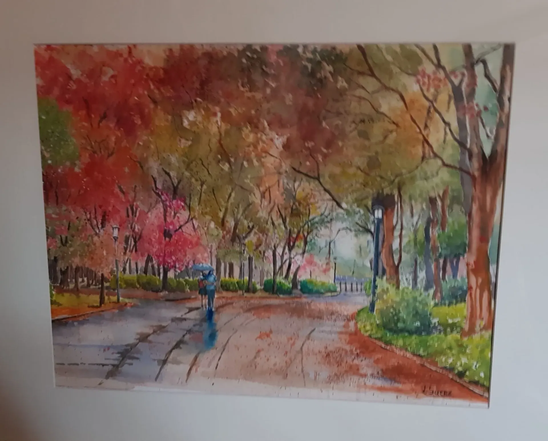 Un Paseo Otoñal: Explorando la calidez y color en acuarela